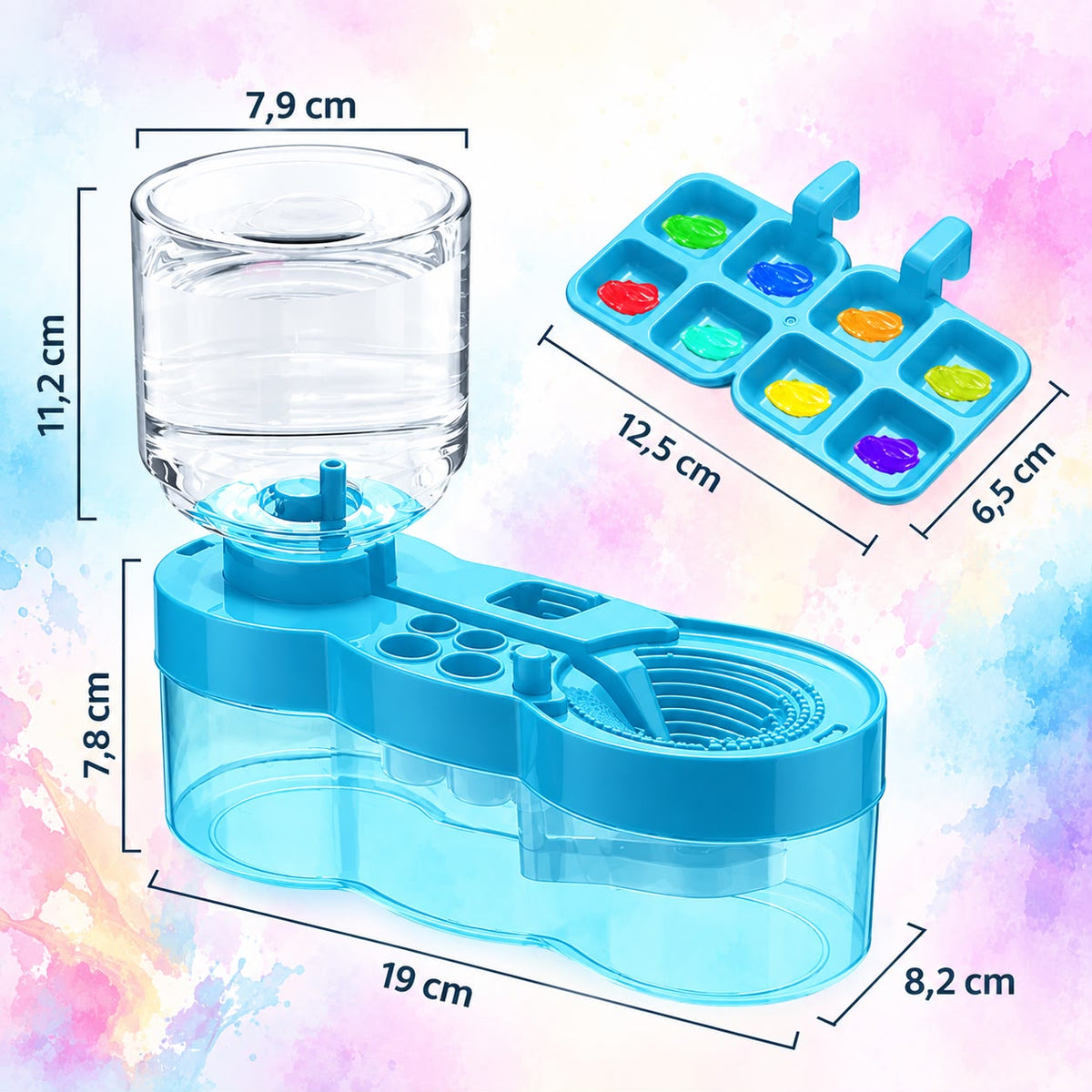 Limpiador de Pinceles con Paleta de Colores